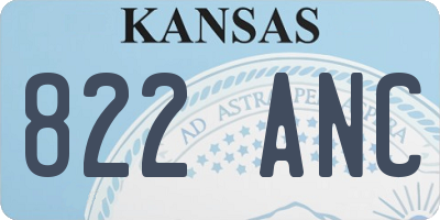 KS license plate 822ANC
