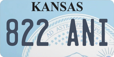 KS license plate 822ANI