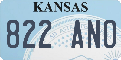 KS license plate 822ANO
