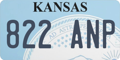 KS license plate 822ANP