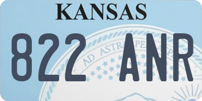 KS license plate 822ANR