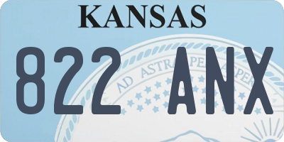 KS license plate 822ANX