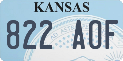 KS license plate 822AOF