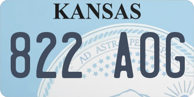 KS license plate 822AOG