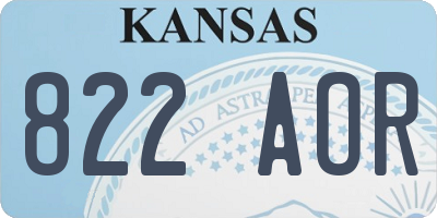 KS license plate 822AOR