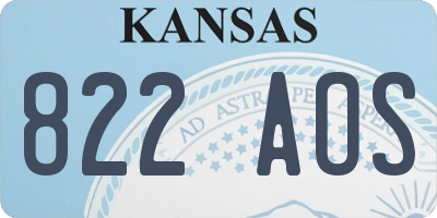 KS license plate 822AOS