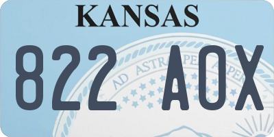 KS license plate 822AOX