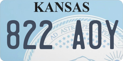 KS license plate 822AOY