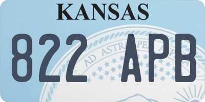 KS license plate 822APB