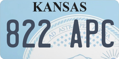 KS license plate 822APC