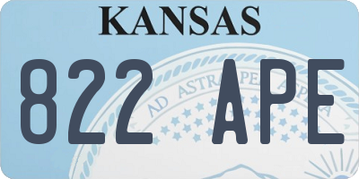 KS license plate 822APE