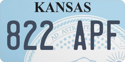 KS license plate 822APF