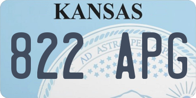 KS license plate 822APG