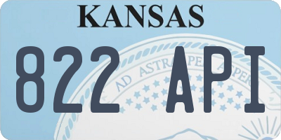 KS license plate 822API