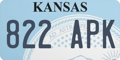KS license plate 822APK