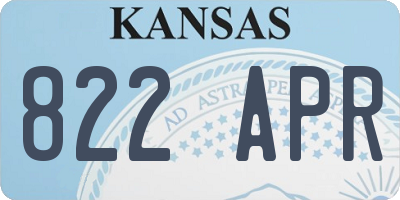 KS license plate 822APR