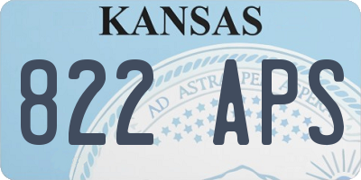 KS license plate 822APS