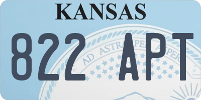 KS license plate 822APT