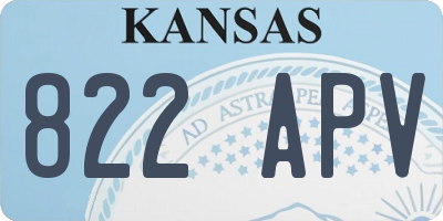 KS license plate 822APV