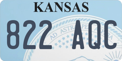 KS license plate 822AQC