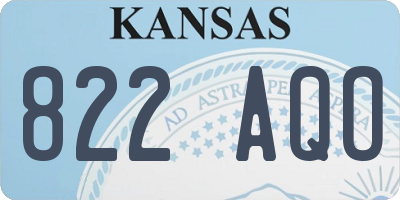 KS license plate 822AQO