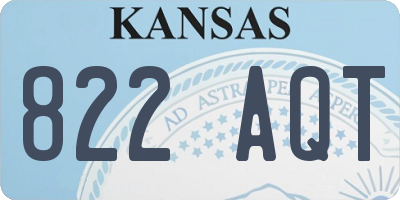 KS license plate 822AQT