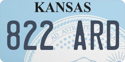 KS license plate 822ARD