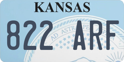 KS license plate 822ARF