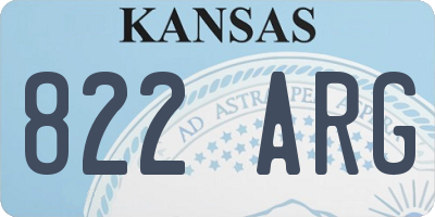 KS license plate 822ARG