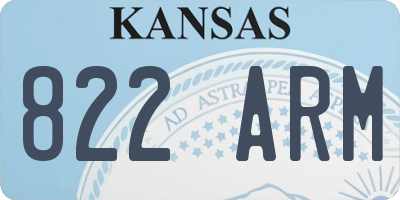 KS license plate 822ARM