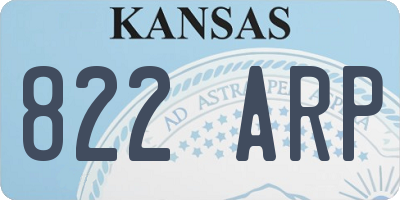 KS license plate 822ARP