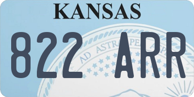 KS license plate 822ARR