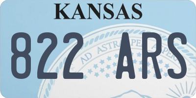 KS license plate 822ARS