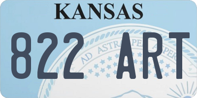 KS license plate 822ART