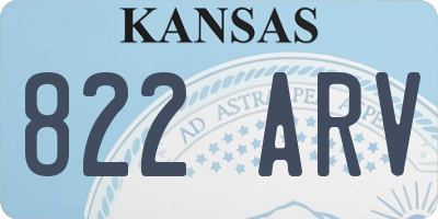 KS license plate 822ARV