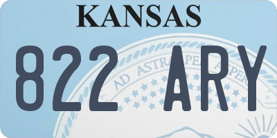 KS license plate 822ARY