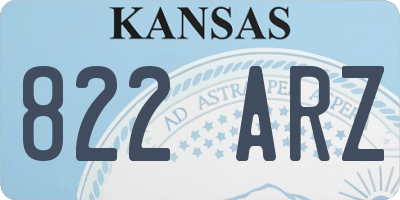 KS license plate 822ARZ