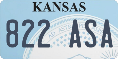 KS license plate 822ASA