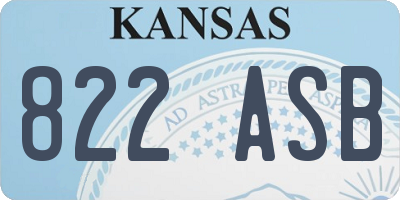 KS license plate 822ASB