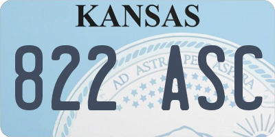 KS license plate 822ASC