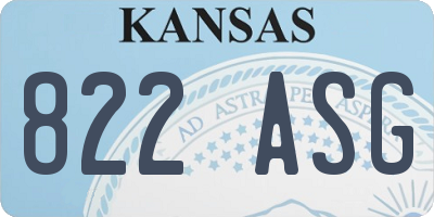 KS license plate 822ASG