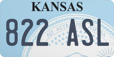 KS license plate 822ASL