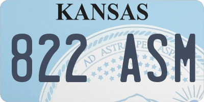 KS license plate 822ASM