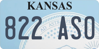 KS license plate 822ASO