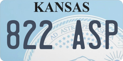 KS license plate 822ASP