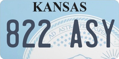 KS license plate 822ASY