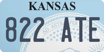 KS license plate 822ATE
