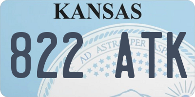 KS license plate 822ATK