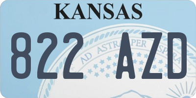 KS license plate 822AZD
