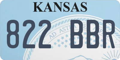 KS license plate 822BBR